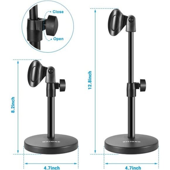 3 in 1 Multi Function Desktop Microphone Stand, Adjustable Table Mic Stand - Picture 3 of 7